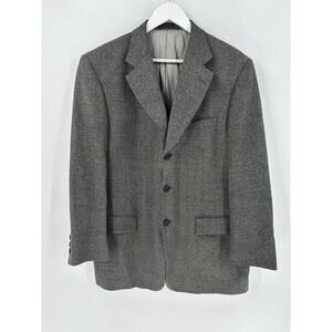 Givenchy Vintage Sport Coat Mens 42 Gray Suit Jacket 100% Wool Single Breasted